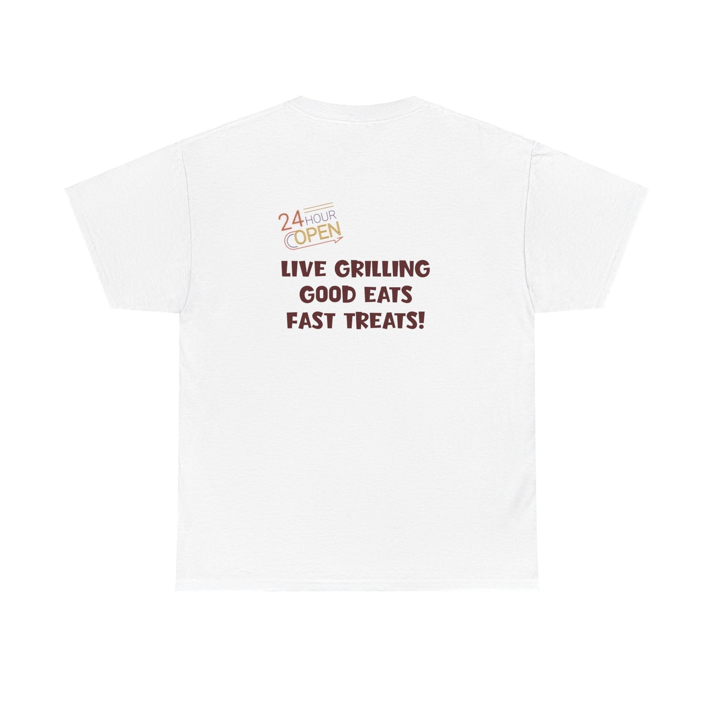 Burger Town Elite Gamer Tee - "Live Grilling, Good Eats, Fast Treats" Edition