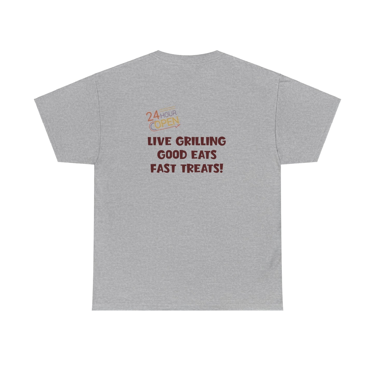 Burger Town Elite Gamer Tee - "Live Grilling, Good Eats, Fast Treats" Edition