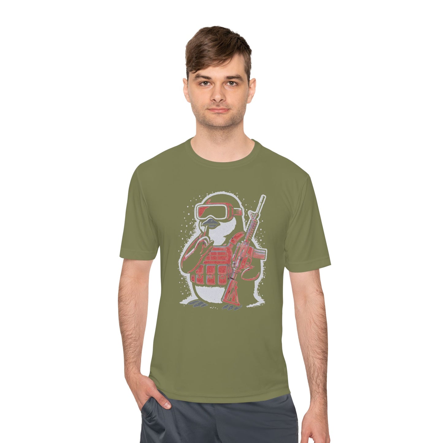 Stay Frosty Tactical Penguin Moisture-Wicking Tee – Unisex Lightweight Gamer Shirt