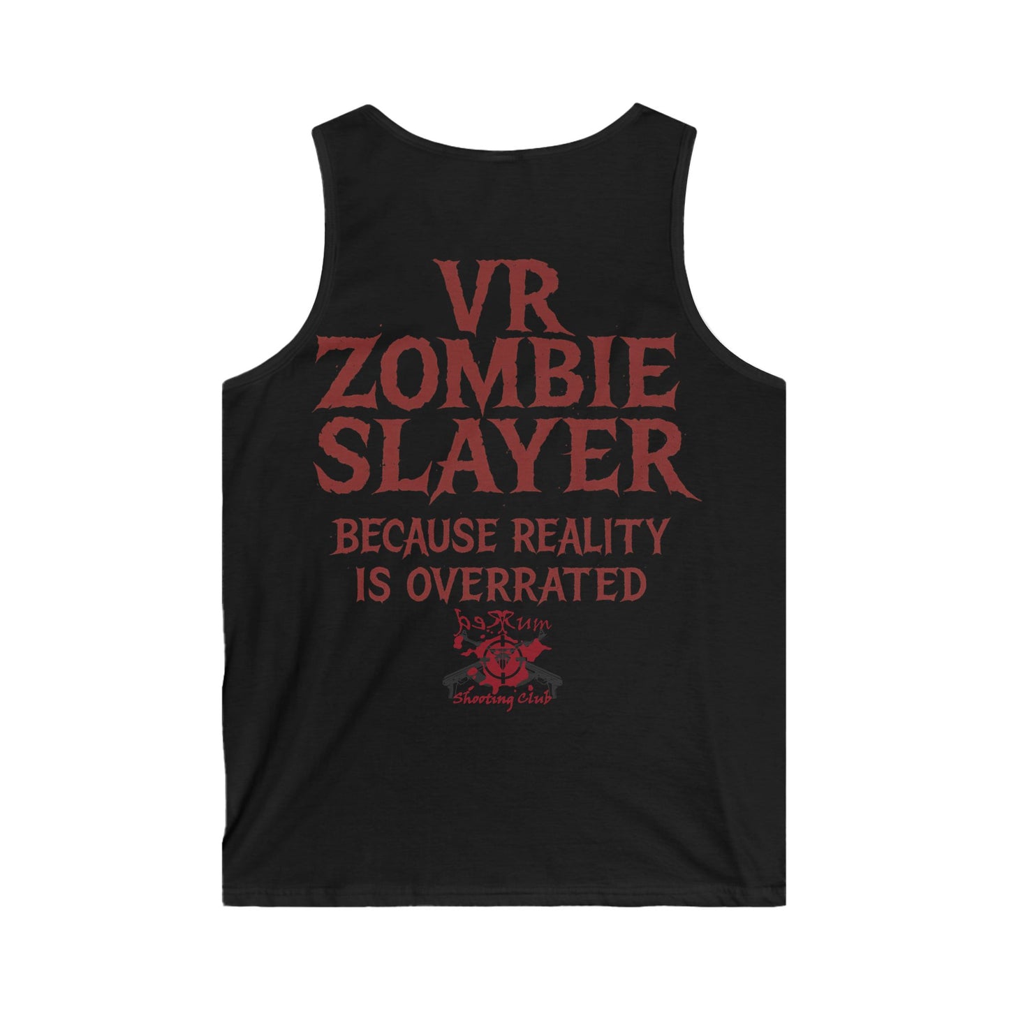 VR Zombie Slayer Tank Top – Men’s Softstyle Gaming Graphic Shirt