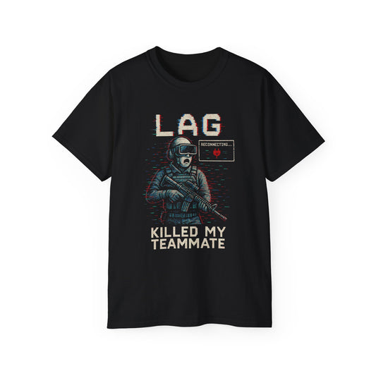Blame the Ping – Lag Killed My Teammate Gamer Tee