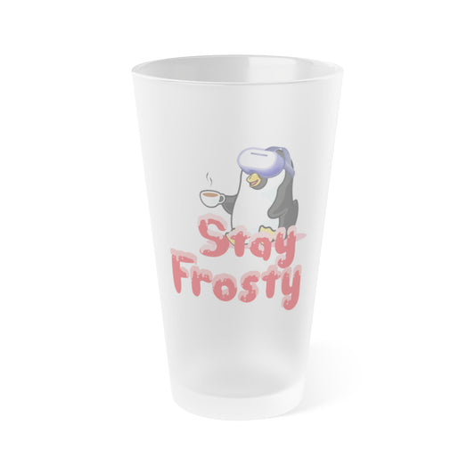Stay Frosty 16oz Frosted Glass Mug – Tactical Cool for Every Sip