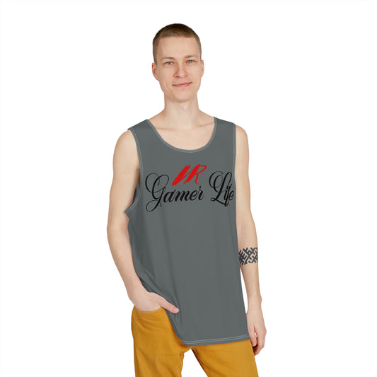 VR Gamer Life Dark Grey Tank Top - Sleek and Soft for VR Enthusiasts