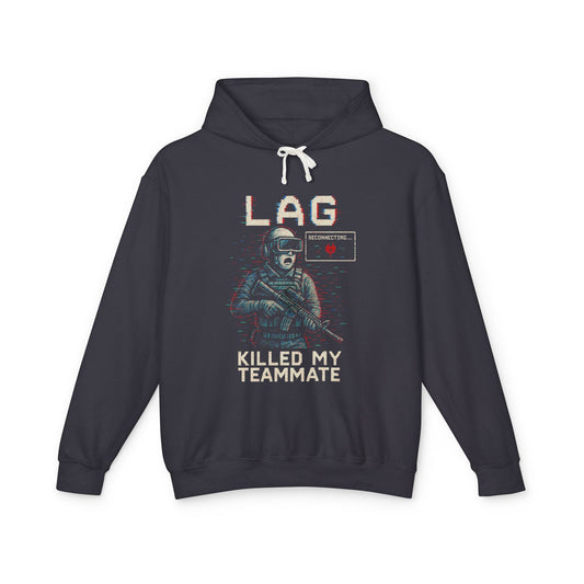 Blame the Ping Hoodie – VR Gamer Unisex Lightweight Hooded Sweatshirt