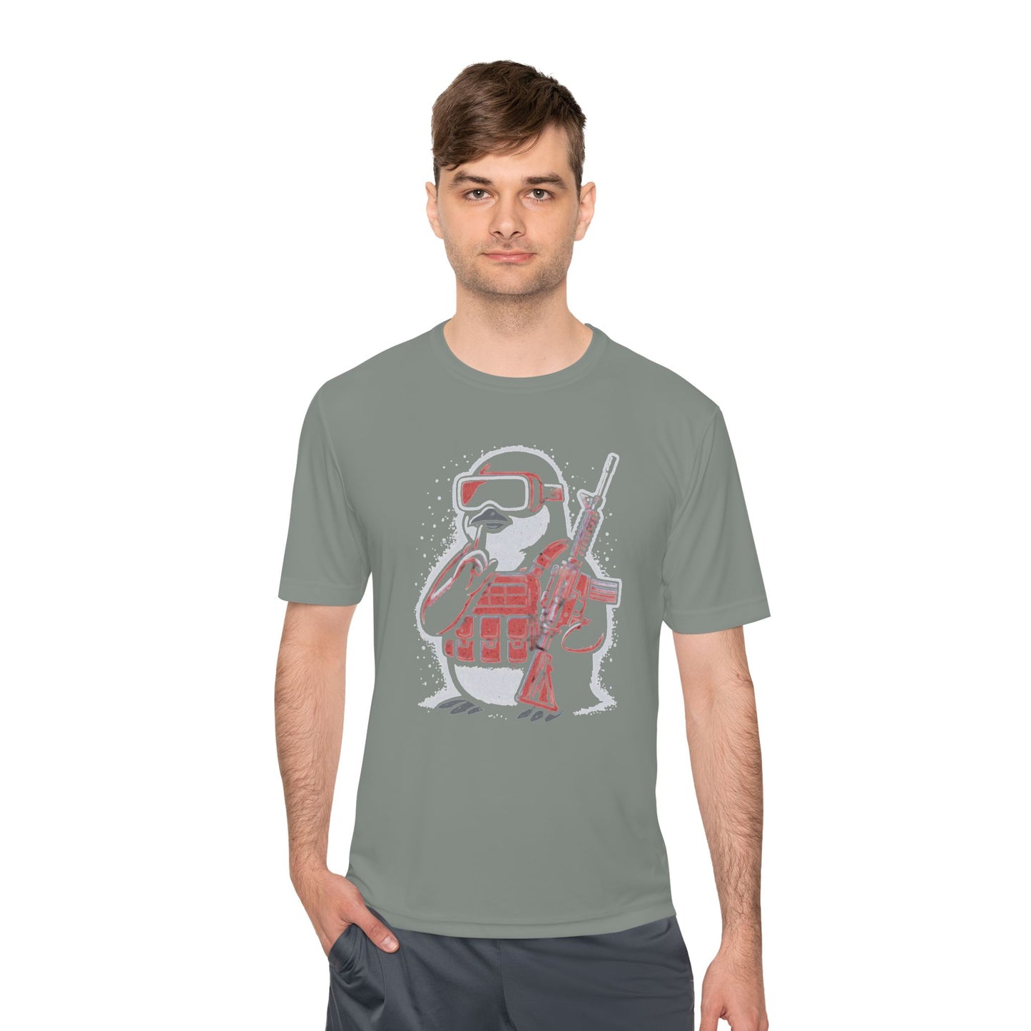 Stay Frosty Tactical Penguin Moisture-Wicking Tee – Unisex Lightweight Gamer Shirt