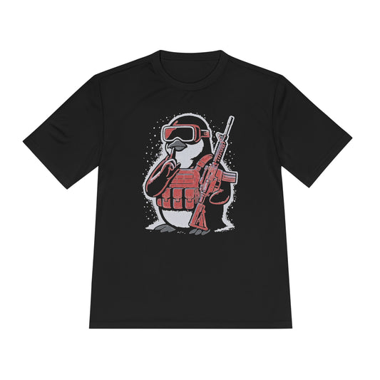 Stay Frosty Tactical Penguin Moisture-Wicking Tee – Unisex Lightweight Gamer Shirt