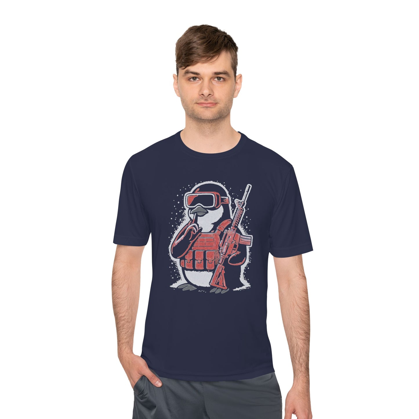 Stay Frosty Tactical Penguin Moisture-Wicking Tee – Unisex Lightweight Gamer Shirt