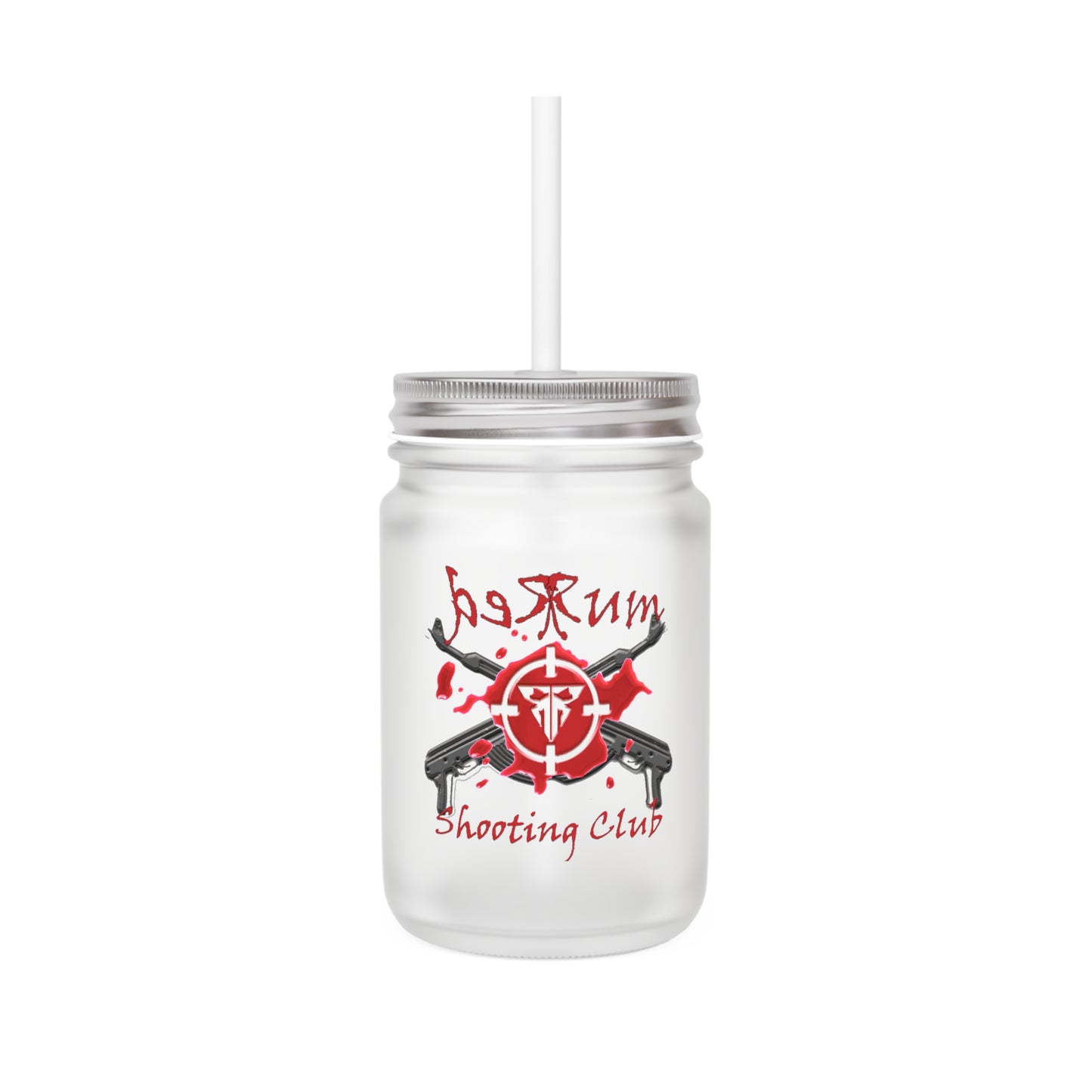 Redrum Shooting Club Frosted Mason Jar – Drink Like a VR Champion