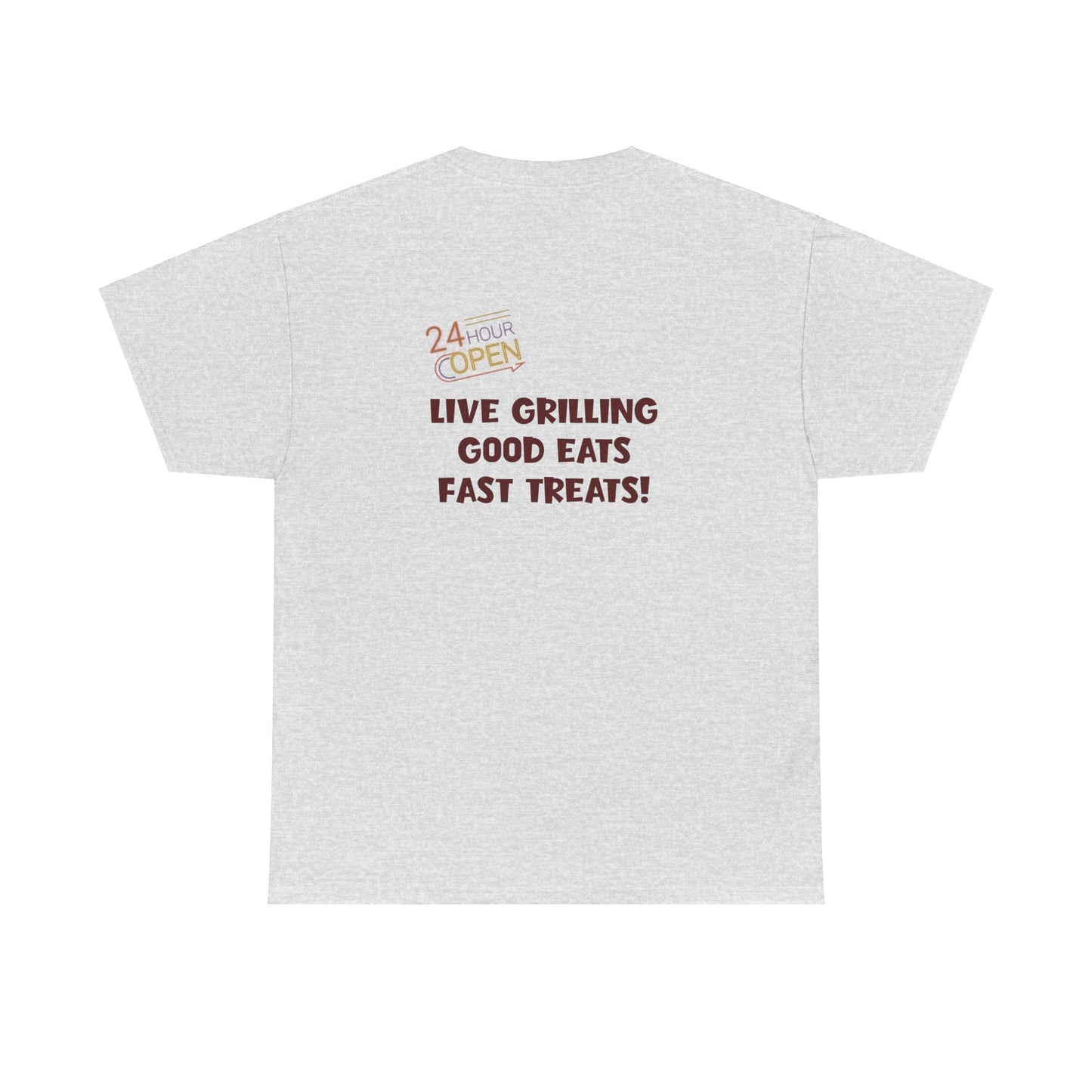 Burger Town Elite Gamer Tee - "Live Grilling, Good Eats, Fast Treats" Edition