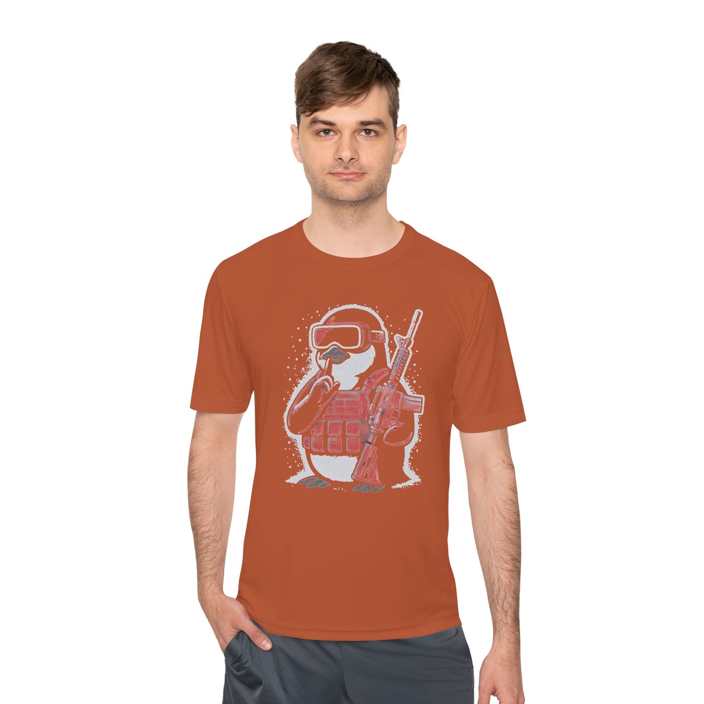 Stay Frosty Tactical Penguin Moisture-Wicking Tee – Unisex Lightweight Gamer Shirt