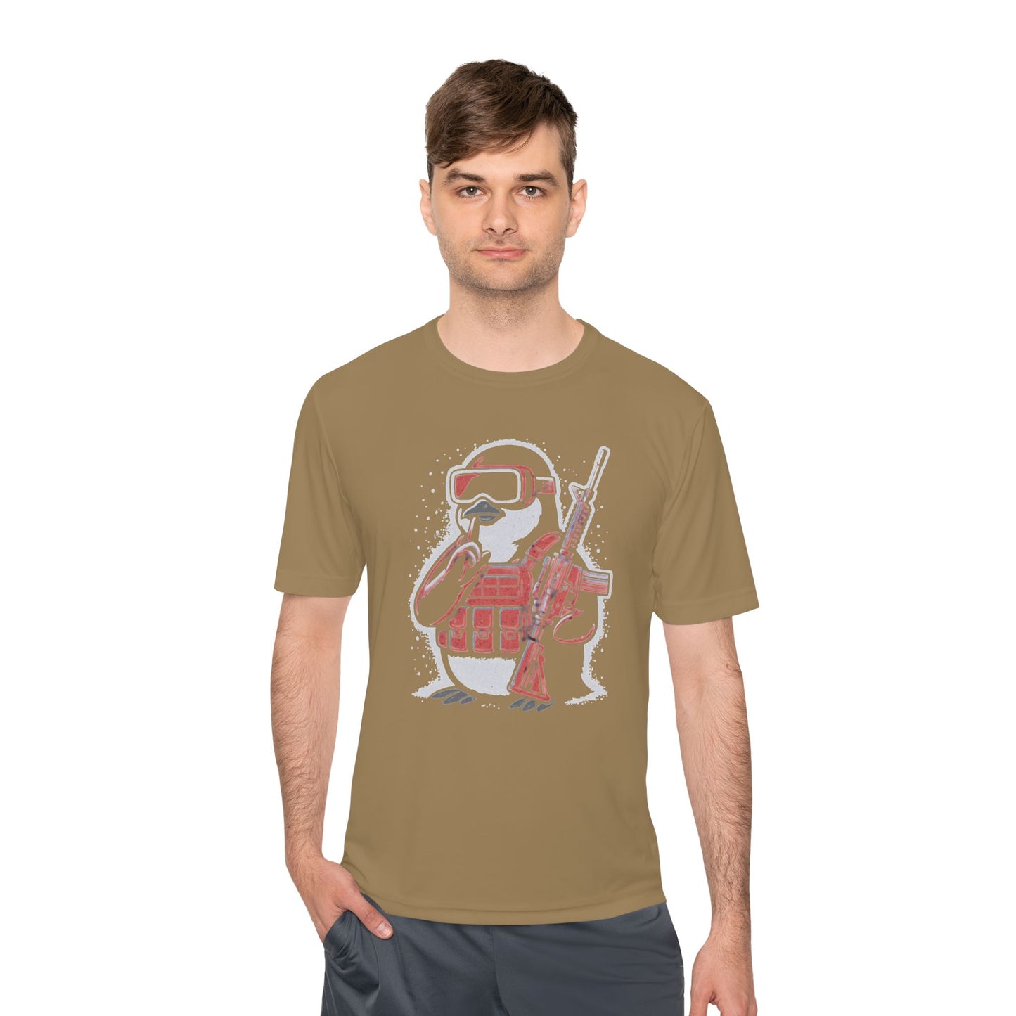 Stay Frosty Tactical Penguin Moisture-Wicking Tee – Unisex Lightweight Gamer Shirt