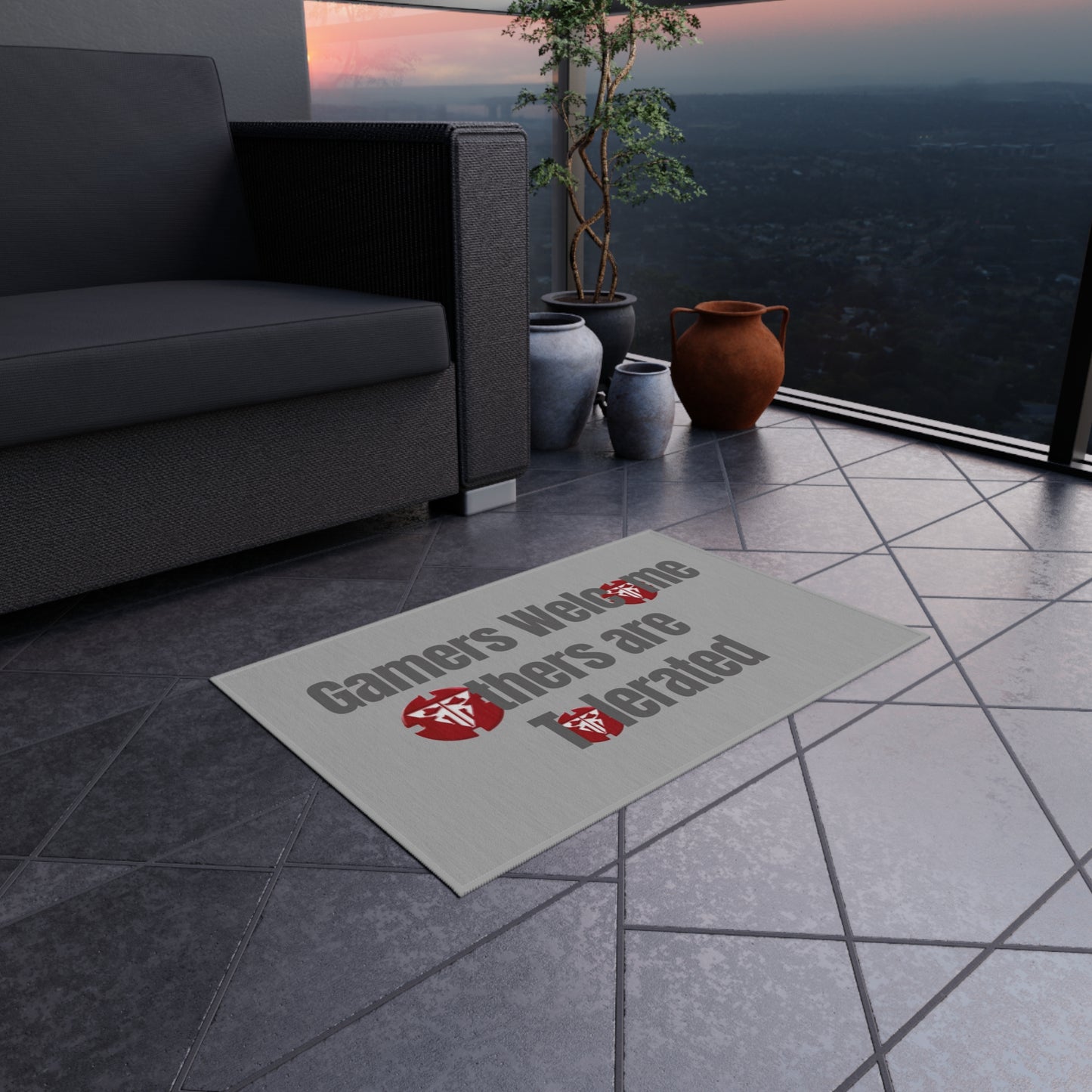 Redrum Shooting Club "Gamers Welcome" Outdoor Rug – Step Into the Game Zone