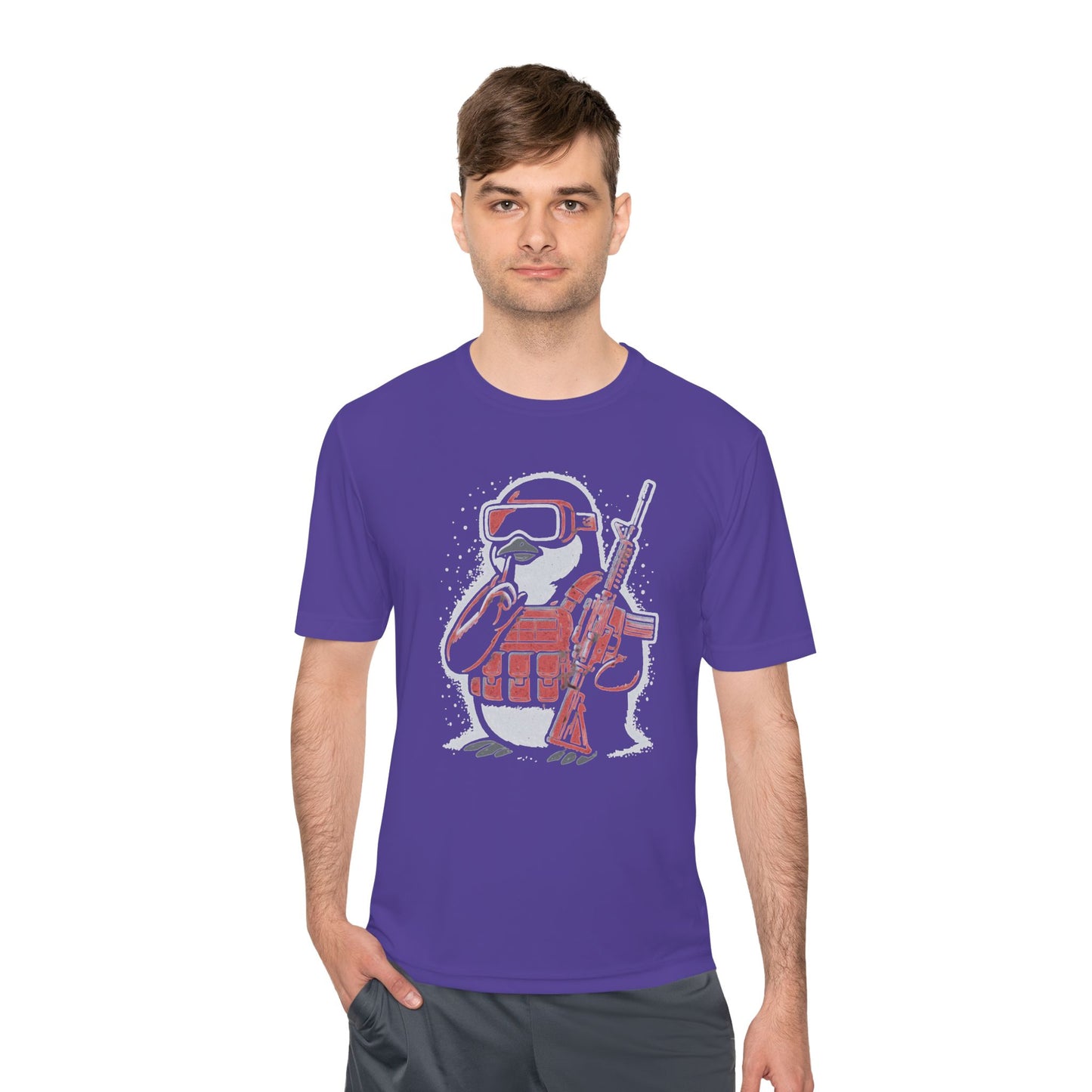Stay Frosty Tactical Penguin Moisture-Wicking Tee – Unisex Lightweight Gamer Shirt