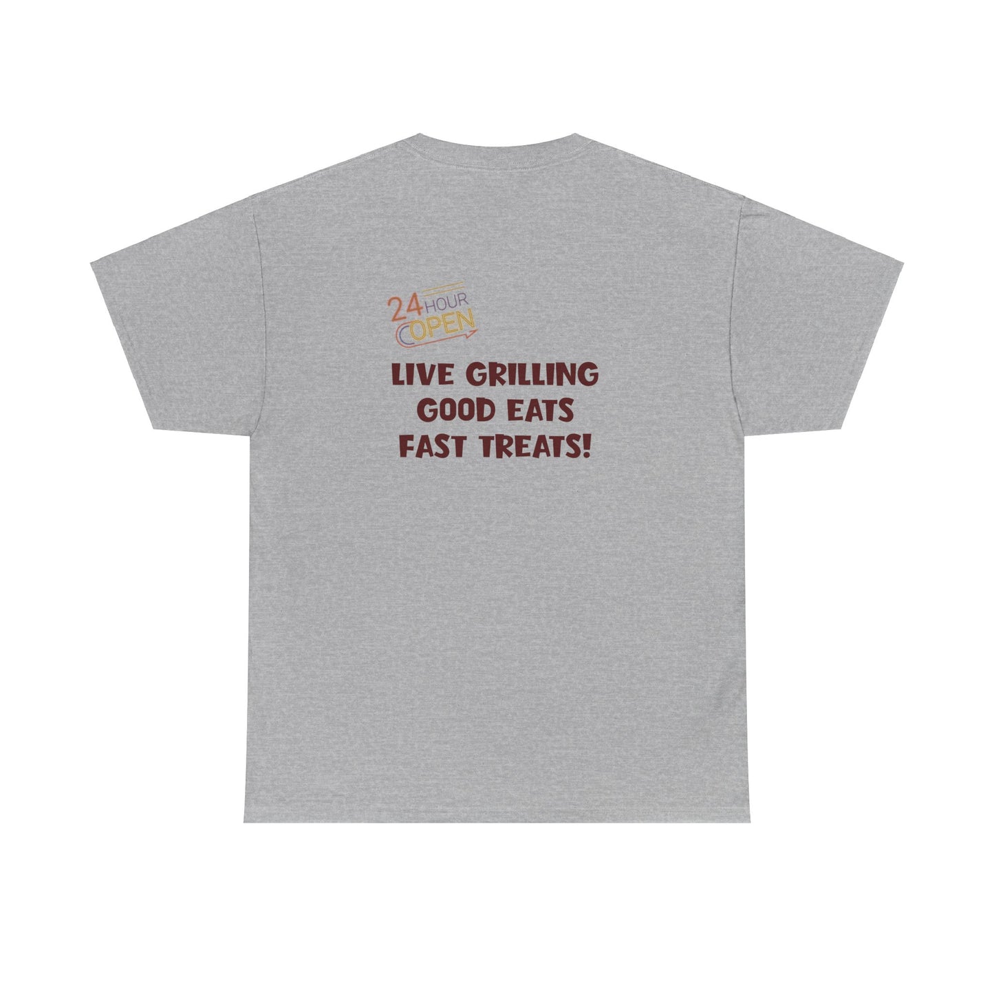 Burger Town Elite Gamer Tee - "Live Grilling, Good Eats, Fast Treats" Edition