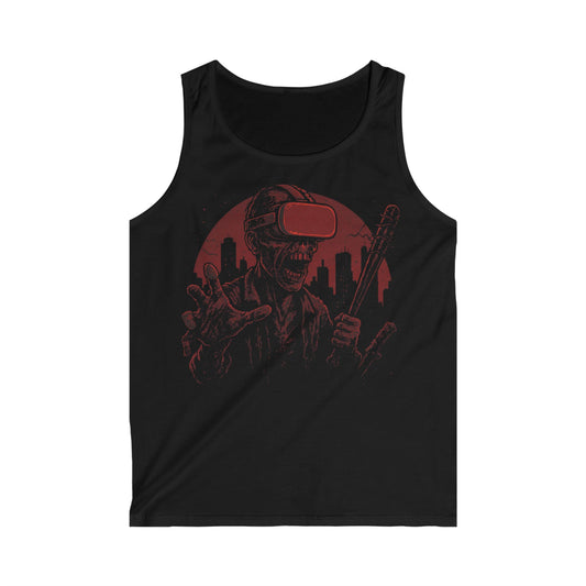 VR Zombie Slayer Tank Top – Men’s Softstyle Gaming Graphic Shirt