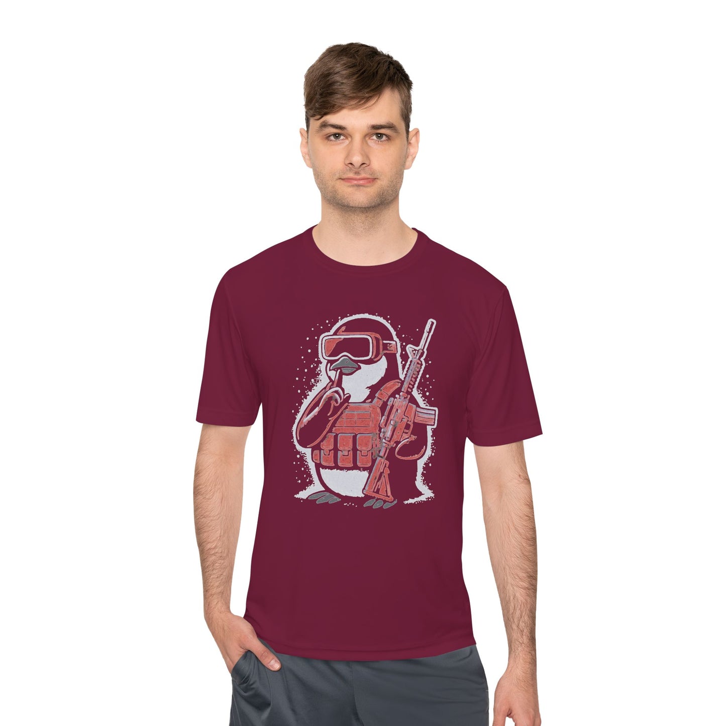 Stay Frosty Tactical Penguin Moisture-Wicking Tee – Unisex Lightweight Gamer Shirt