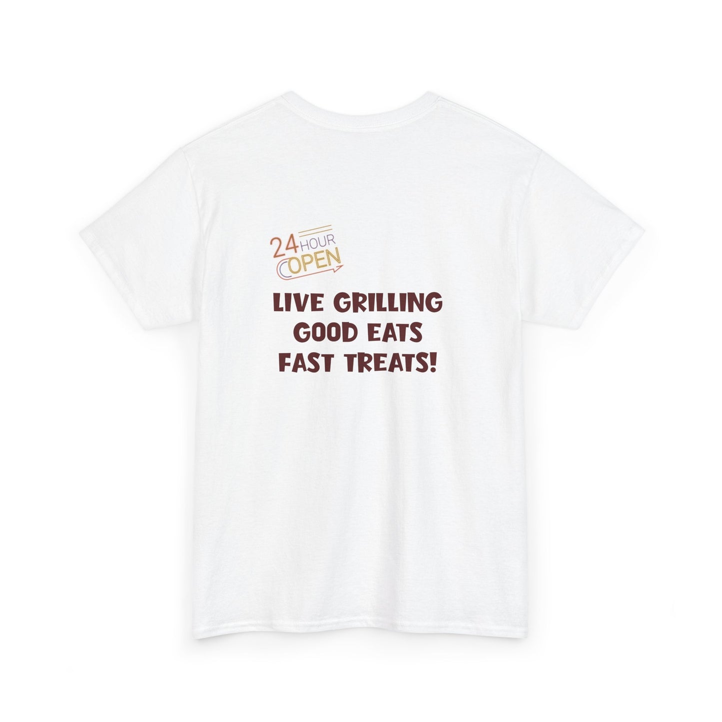 Burger Town Elite Gamer Tee - "Live Grilling, Good Eats, Fast Treats" Edition